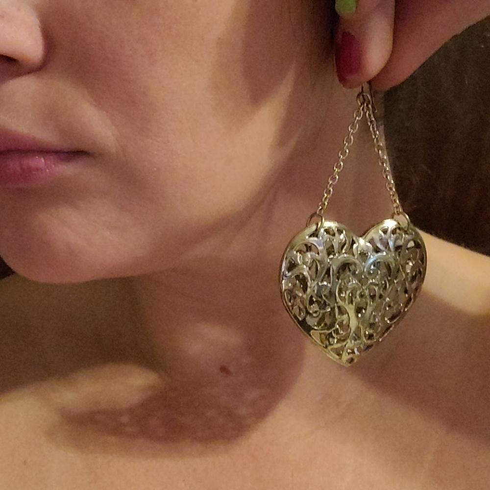 HUGE HART Earings